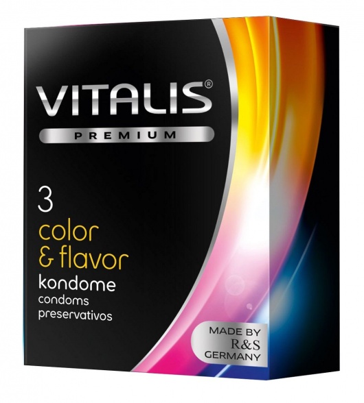 Цветные ароматизированные презервативы VITALIS PREMIUM color   flavor - 3 шт. - Vitalis - купить с доставкой в Махачкале