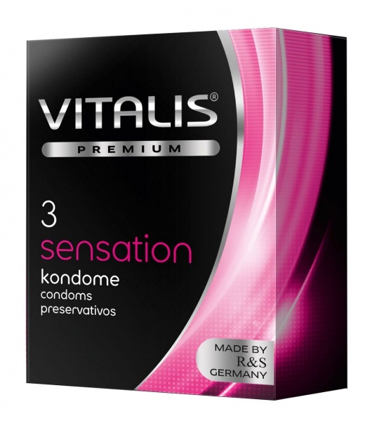 Презервативы с пупырышками и кольцами VITALIS PREMIUM sensation - 3 шт. - Vitalis - купить с доставкой в Махачкале