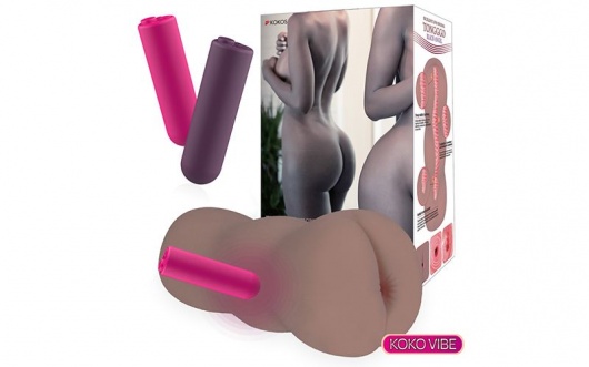 Коричневый вибромастурбатор-анус TONGGGO-Black Angel Auto - KOKOS - в Махачкале купить с доставкой