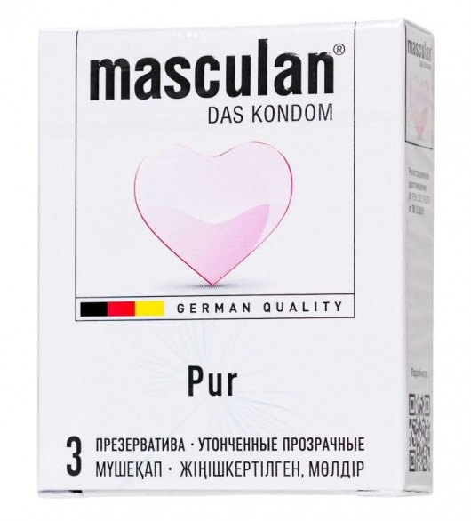 Супертонкие презервативы Masculan Pur - 3 шт. - Masculan - купить с доставкой в Махачкале