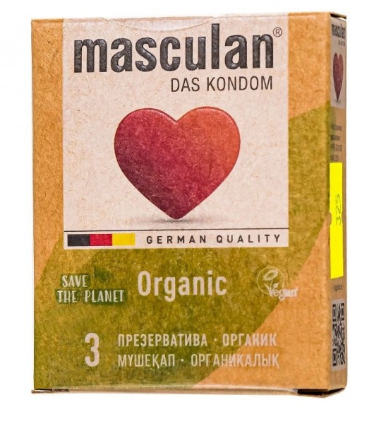 Экологически чистые презервативы Masculan Organic - 3 шт. - Masculan - купить с доставкой в Махачкале