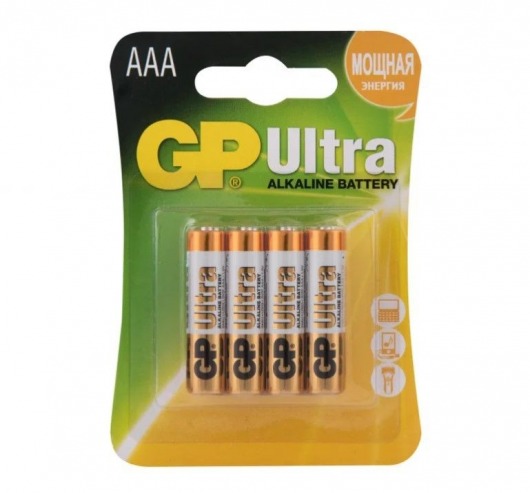 Батарейки алкалиновые GP Ultra Alkaline 24А AАA/LR03 - 4 шт. - Элементы питания - купить с доставкой в Махачкале