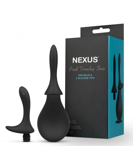 Черный анальный душ Nexus Anal Douche Set с 2 сменными насадками - Nexus Range - купить с доставкой в Махачкале