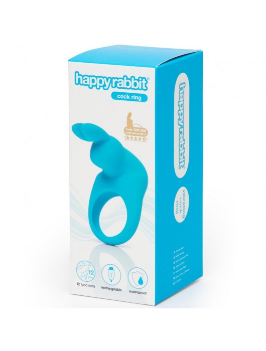 Голубое эрекционное виброкольцо Happy Rabbit Rechargeable Rabbit Cock Ring - Happy Rabbit - в Махачкале купить с доставкой