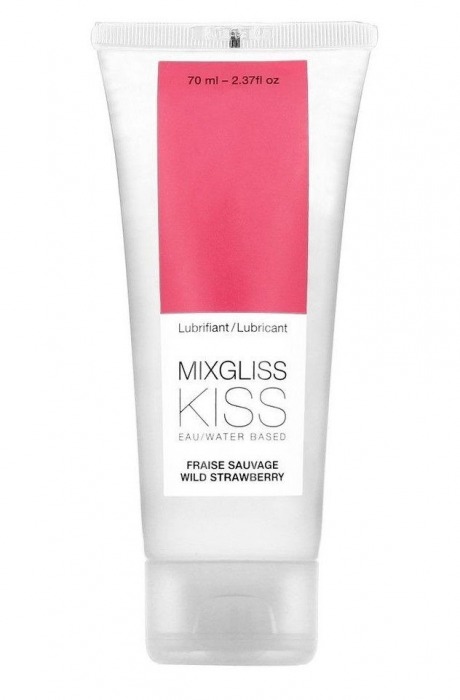 Смазка на водной основе Mixgliss Kiss с ароматом земляники - 70 мл. - Mixgliss - купить с доставкой в Махачкале