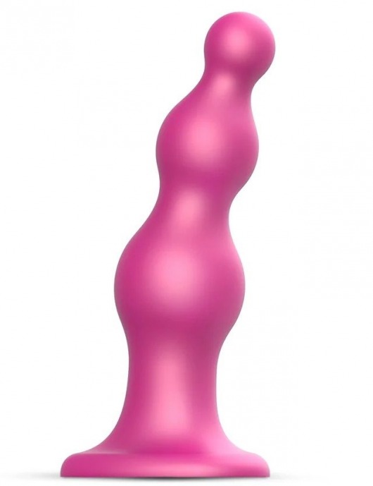 Розовая насадка Strap-On-Me Dildo Plug Beads size S - Strap-on-me - купить с доставкой в Махачкале