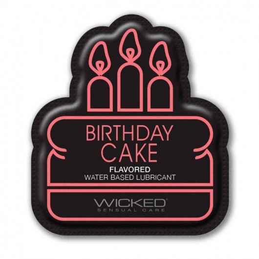 Лубрикант на водной основе со вкусом торта с кремом Wicked Aqua Birthday cake - 3 мл. - Wicked - купить с доставкой в Махачкале