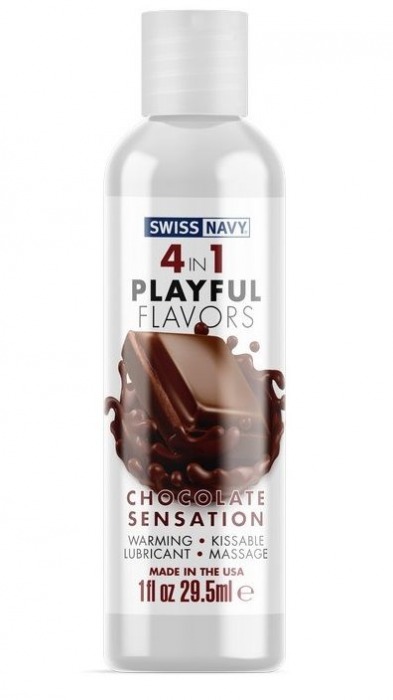 Массажный гель 4-в-1 Chocolate Sensation с ароматом шоколада - 29,5 мл. - Swiss navy - купить с доставкой в Махачкале