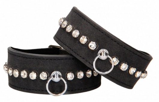 Черные поножи Diamond Studded Ankle Cuffs - Shots Media BV - купить с доставкой в Махачкале