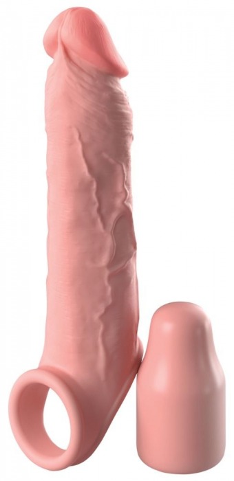 Телесная насадка-удлинитель 2 Inch Silicone X-tension with Strap - 20,3 см. - Pipedream - в Махачкале купить с доставкой