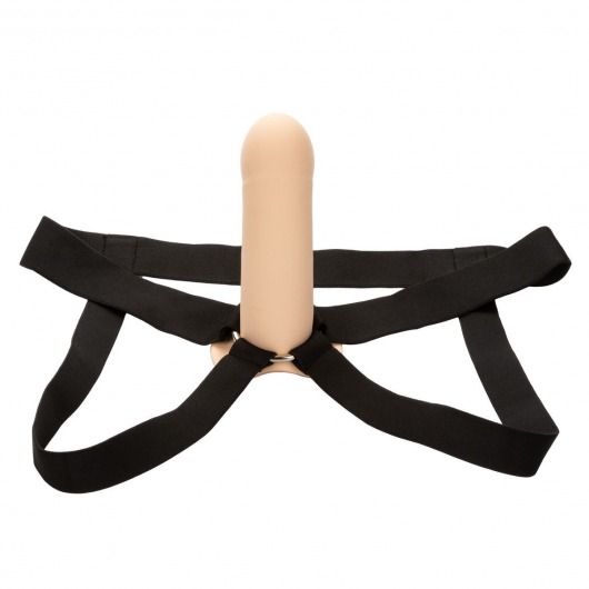 Телесный фаллопротез из силикона Extension with Harness - 15,75 см. - California Exotic Novelties - купить с доставкой в Махачкале