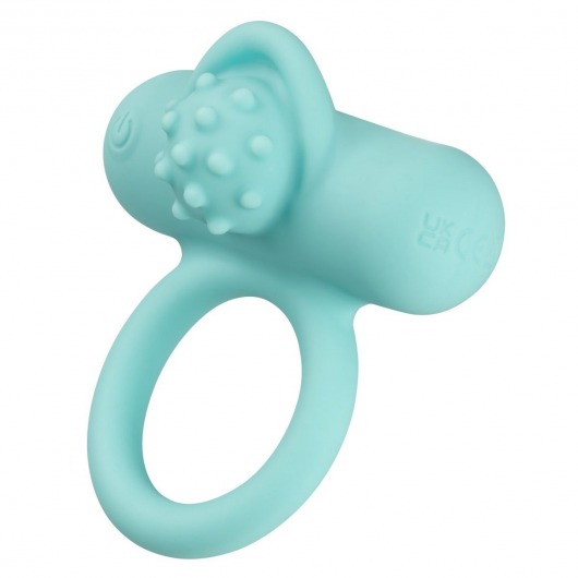 Аквамариновое эрекционное виброкольцо Silicone Rechargeable Nubby Lover’s Delight - California Exotic Novelties - в Махачкале купить с доставкой