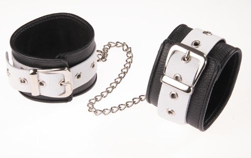 Черно-белые оковы на ноги - Sitabella - купить с доставкой в Махачкале