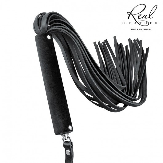 Черная кожаная плеть-флоггер - 84 см. - Notabu - купить с доставкой в Махачкале