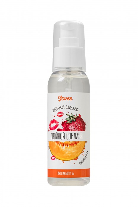 Съедобная гель-смазка Yovee «Двойной соблазн» с Д-пантенолом и вкусом клубники и дыни - 100 мл. - ToyFa - купить с доставкой в Махачкале