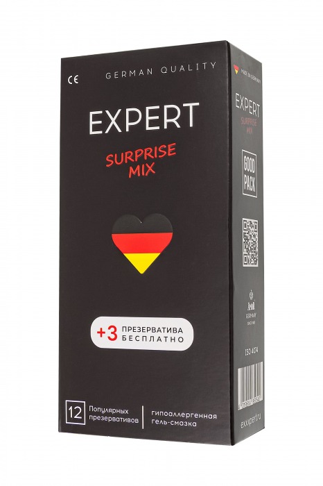 Презервативы EXPERT Surprise Mix - 12 шт.(+3 в подарок) - Expert - купить с доставкой в Махачкале