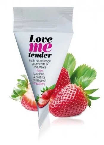 Съедобное согревающее массажное масло Love Me Tender Strawberry с ароматом клубники - 10 мл. - Love to Love - купить с доставкой в Махачкале