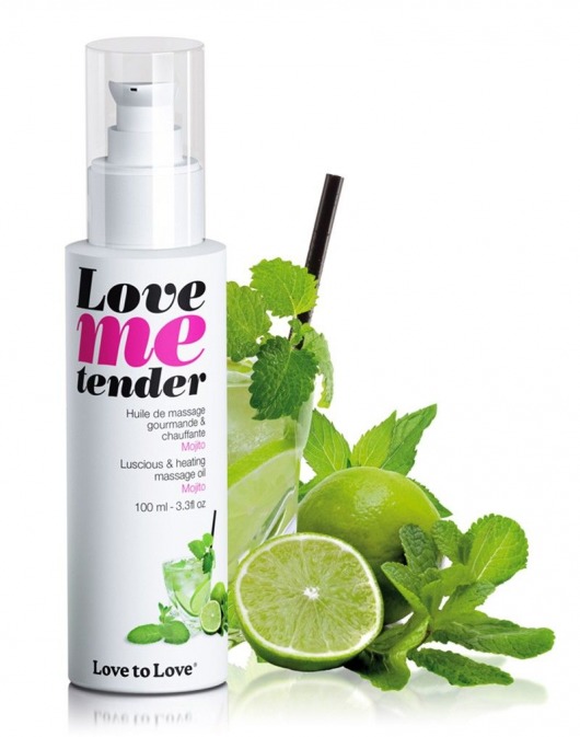Съедобное согревающее массажное масло Love Me Tender Mojito с ароматом мохито - 100 мл. - Love to Love - купить с доставкой в Махачкале