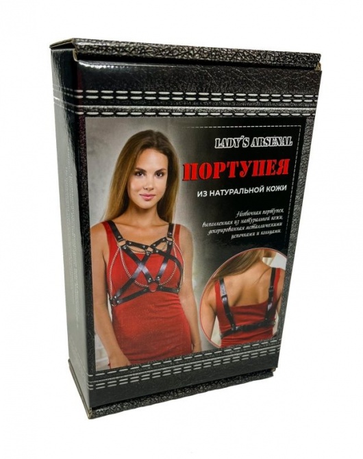 Портупея из натуральной кожи с цепочками - БДСМ Арсенал - купить с доставкой в Махачкале