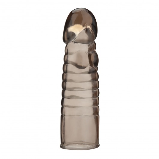 Дымчатая насадка-удлинитель Ribbed Realistic Penis Enhancing Sleeve Extension - 15,2 см. - BlueLine - в Махачкале купить с доставкой