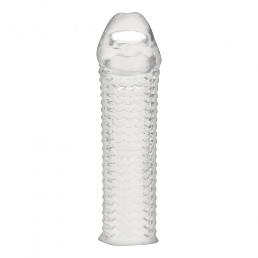 Текстурированная насадка на пенис Clear Textured Penis Enhancing Sleeve Extension - 16,5 см. - BlueLine - в Махачкале купить с доставкой