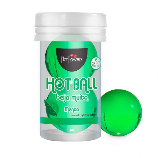 Лубрикант на масляной основе Hot Ball Beija Muito с ароматом мяты (2 шарика по 3 гр.) - HotFlowers - купить с доставкой в Махачкале