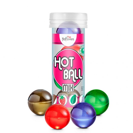 Ароматизированный лубрикант Hot Ball Mix на масляной основе (4 шарика по 3 гр.) - HotFlowers - купить с доставкой в Махачкале