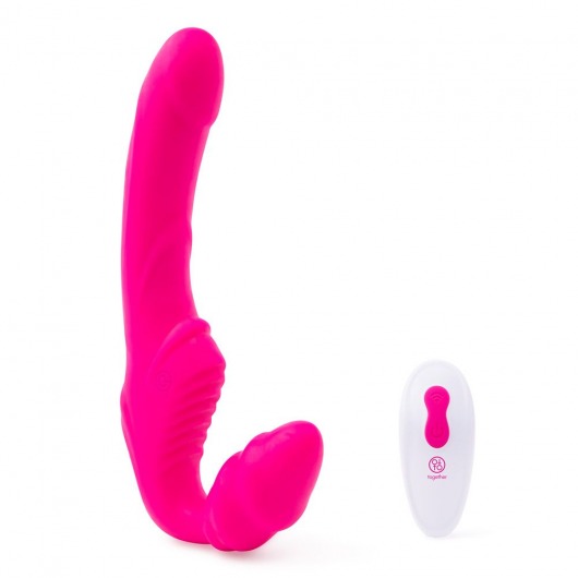 Розовый безремневой страпон на радиоуправлении Strapless Together - 22 см. - Together Toy - купить с доставкой в Махачкале