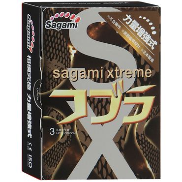 Суженные к основанию презервативы Sagami Xtreme COBRA - 3 шт. - Sagami - купить с доставкой в Махачкале