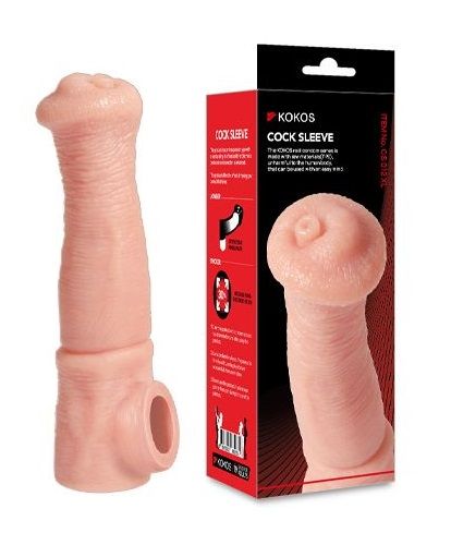 Телесная фантазийная насадка на член Cock Sleeve Size L - KOKOS - в Махачкале купить с доставкой