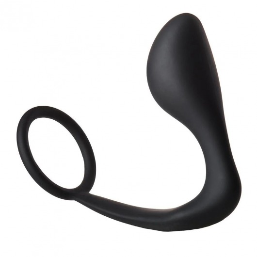 Черное эрекционное кольцо с анальной пробкой Anal Plug With Cockring - Dream Toys - в Махачкале купить с доставкой