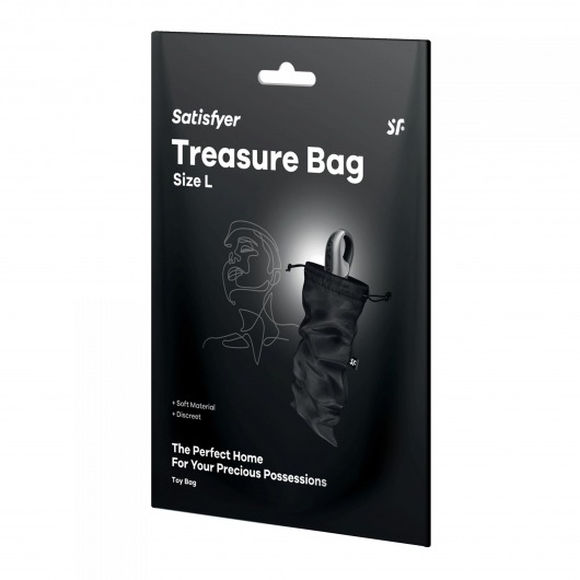 Черный мешочек для хранения игрушек Treasure Bag L - Satisfyer - купить с доставкой в Махачкале