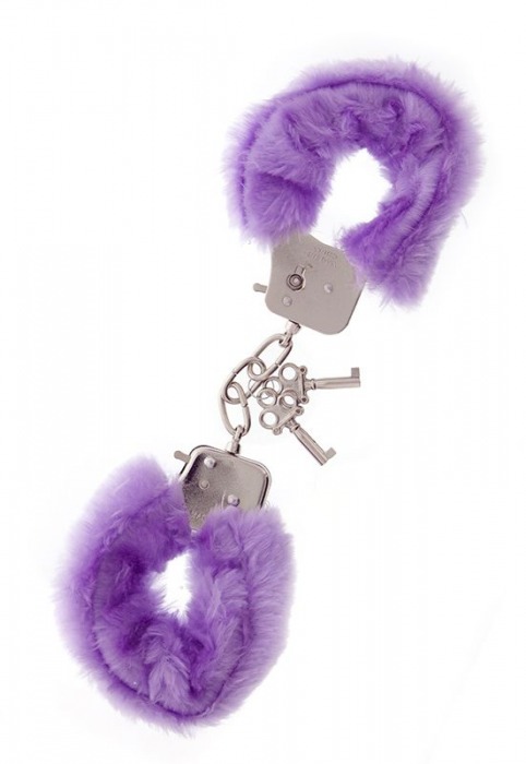 Фиолетовые меховые наручники METAL HANDCUFF WITH PLUSH LAVENDER - Dream Toys - купить с доставкой в Махачкале