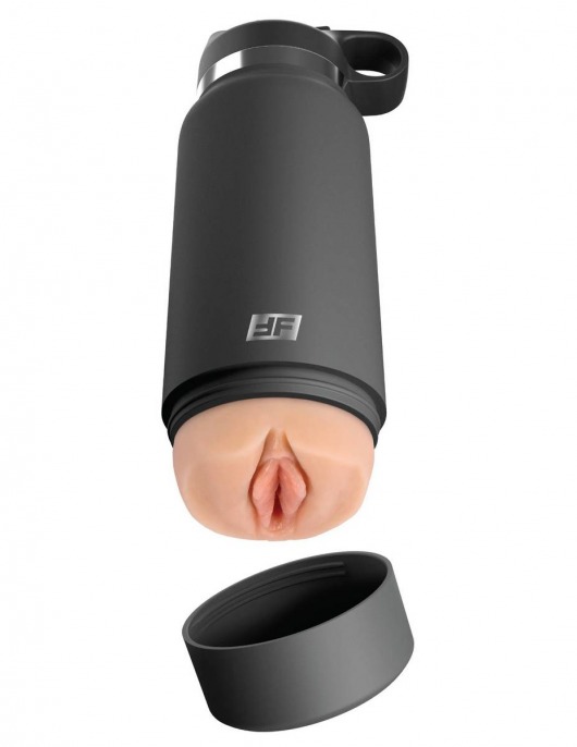 Серый мастурбатор в виде бутылки F*ck Flask - Pipedream - в Махачкале купить с доставкой