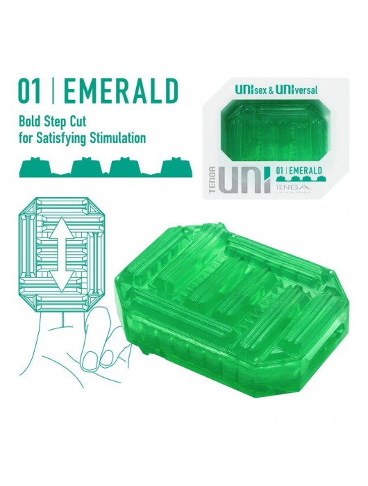 Зеленый мастурбатор-стимулятор Tenga Uni Emerald - Tenga - в Махачкале купить с доставкой