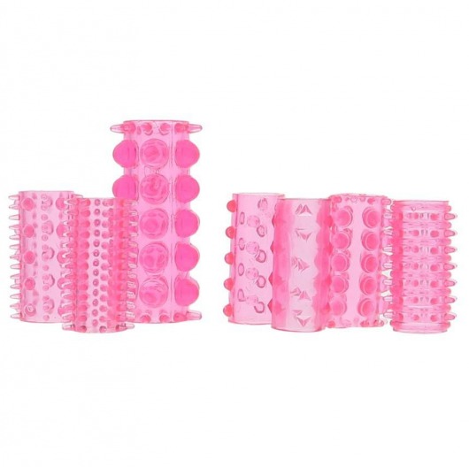 Набор из 7 розовых насадок на пенис ONE-A-DAY PENIS SLEEVES PINK - Seven Creations - в Махачкале купить с доставкой