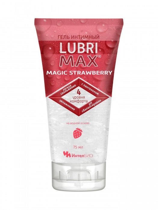 Интимный гель-смазка на водной основе Lubrimax Magic Strawberry - 75 мл. - ИнтелБИО - купить с доставкой в Махачкале