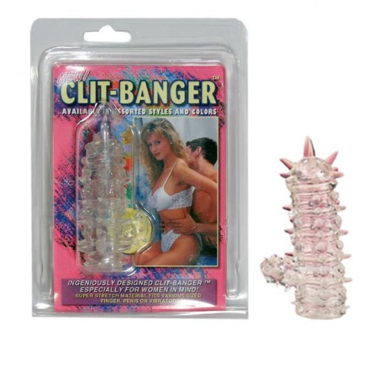 Прозрачная насадка с шипами и клиторальной шишечкой CLIT-BANGER SLEEVE IN CLEAR - Tonga - в Махачкале купить с доставкой