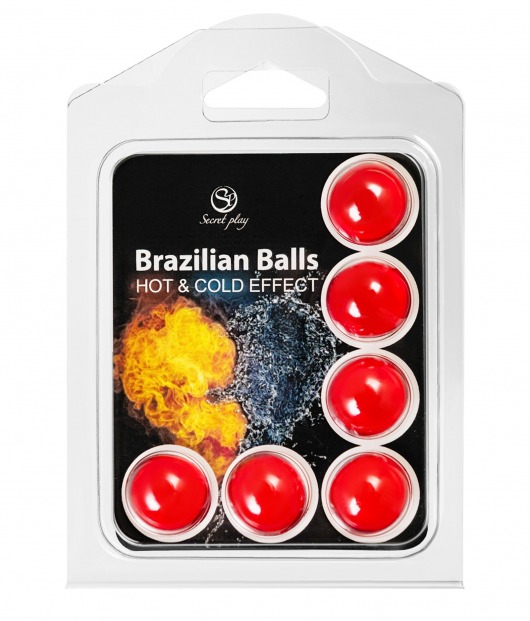 Набор из 6 шариков с массажным маслом Brazilian Balls с охлаждающим и разогревающим эффектом - Secret Play - купить с доставкой в Махачкале