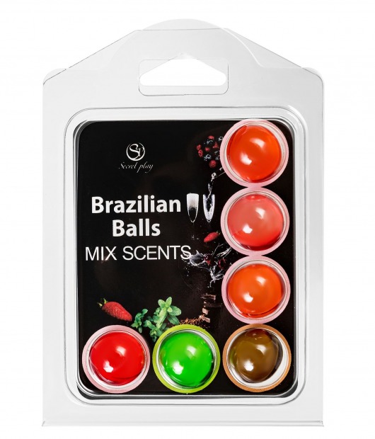 Набор из 6 шариков с ароматизированными массажными маслами Brazilian Balls - Secret Play - купить с доставкой в Махачкале