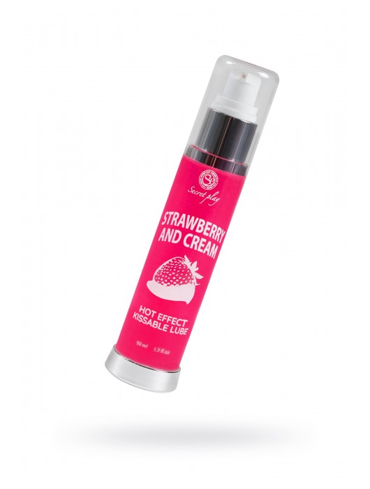Массажное масло 2-в-1 с разогревающим эффектом и вкусом клубники со сливками - 50 мл. - Secret Play - купить с доставкой в Махачкале
