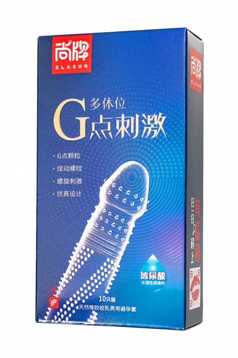 Ультратонкие презервативы Elasun G-spot stimulation с ребрами и точками - 10 шт. - Elasun - купить с доставкой в Махачкале