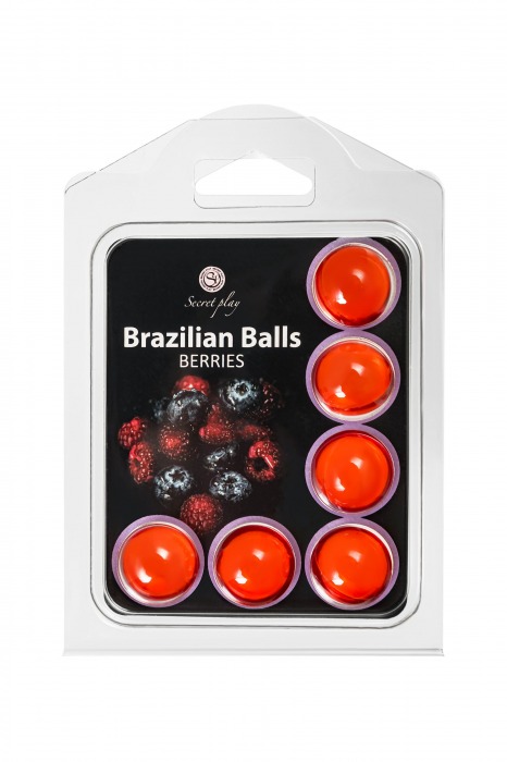 Набор из 6 шариков с массажным маслом Brazilian Balls с ароматом ягод - Secret Play - купить с доставкой в Махачкале