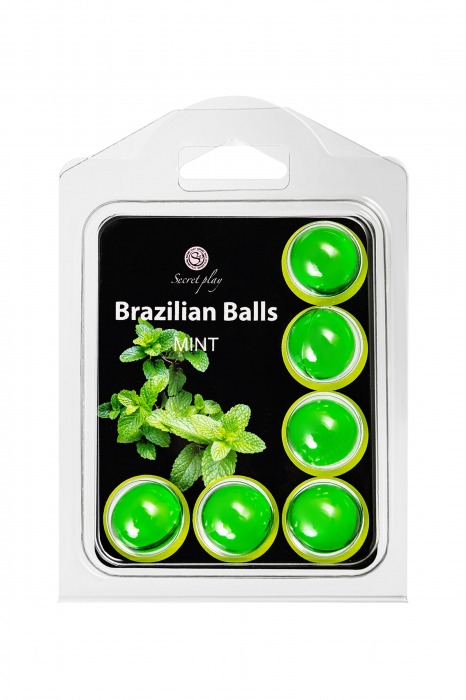 Набор из 6 шариков с массажным маслом Brazilian Balls с ароматом мяты - Secret Play - купить с доставкой в Махачкале