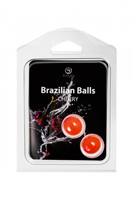 Набор из 2 шариков с массажным маслом Brazilian Balls с ароматом вишни - Secret Play - купить с доставкой в Махачкале