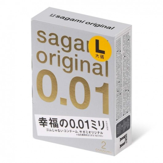 Презервативы Sagami Original 0.01 L-size увеличенного размера - 2 шт. - Sagami - купить с доставкой в Махачкале