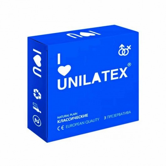 Классические презервативы Unilatex Natural Plain - 3 шт. - Unilatex - купить с доставкой в Махачкале