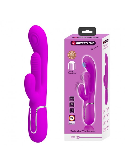 Лиловый мультифункциональный вибратор Shania - 22,2 см. - Baile