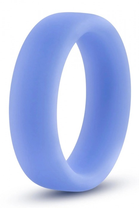 Голубое люминесцентное кольцо Silicone Glo Cock Ring - Blush Novelties - в Махачкале купить с доставкой