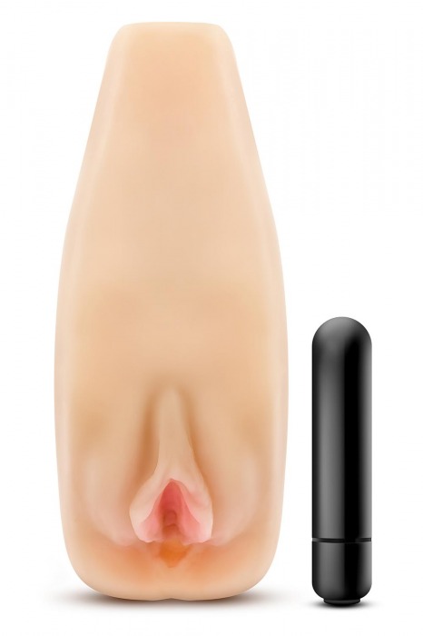 Мастурбатор-вагина с вибрацией Soft   Wet Natasha Realistic Beige Masturbator - Blush Novelties - в Махачкале купить с доставкой
